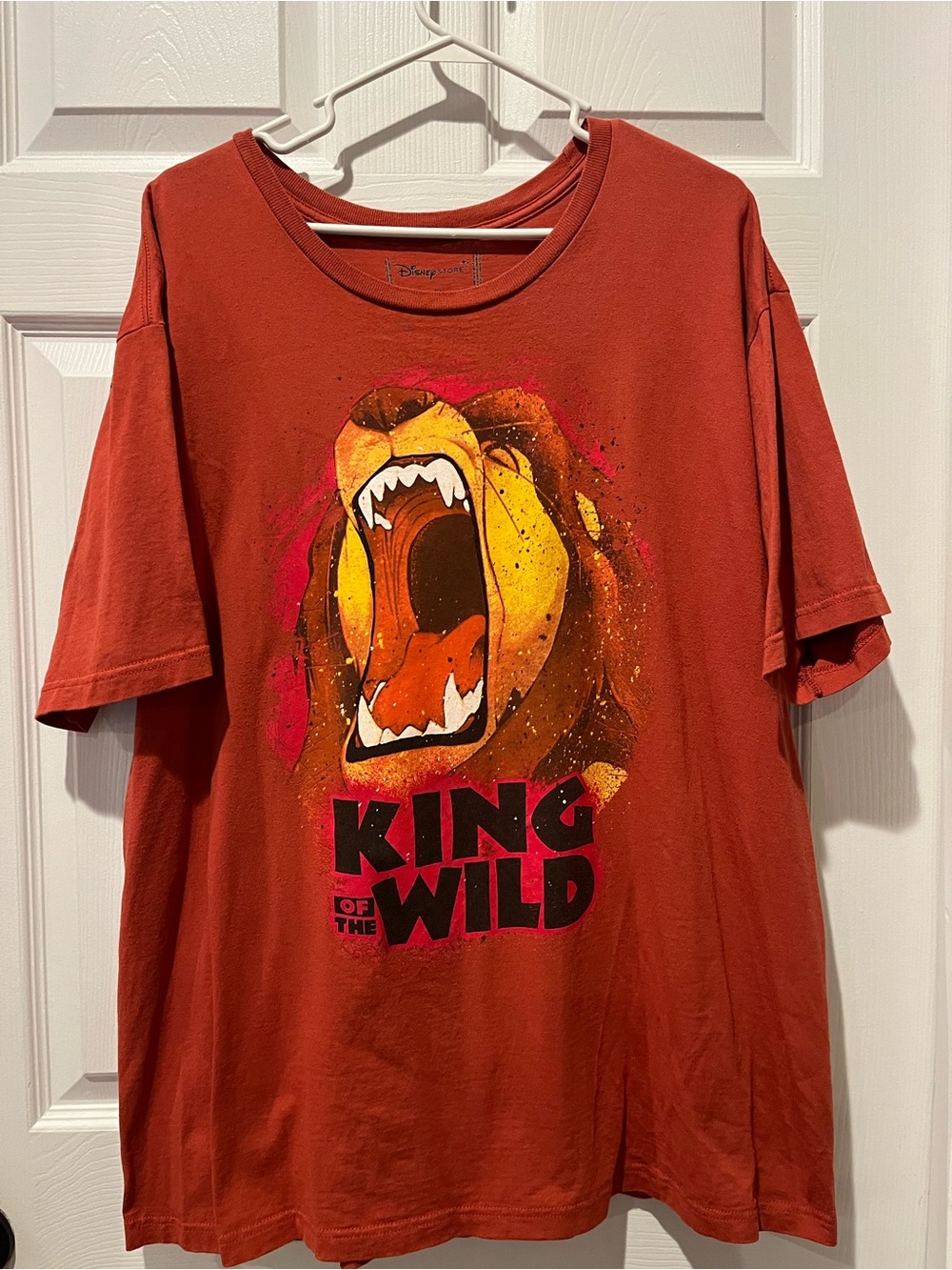Disney Store Men’s Orange Rust Lion 'King of the Wild' Graphic Tee